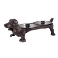 CLAYRE & EEF  Hundenapf Hund 43x20x14 cm Braun Eisen Rechteck Katzennapf Dackel