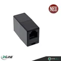 1 x InLine ISDN Kupplung 2x RJ45 Buchse schwarz Ungeschirmte 8P8C 8polig 1:1