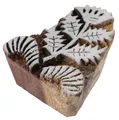 GURU SHOP Indischer Textilstempel, Holz Stoffdruckstempel, Blaudruck Stempel, Druck Modell - 4x5 cm Blume 8
