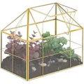 Relaxdays Pflanzenterrarium, Transparent, Glas, Metall, 23x21x14 cm, Gartenzubehör, Hochbeete