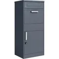 Estexo - Briefkasten Paketkasten Standbriefkasten Paketbriefkasten Paketbox Postbox Grau