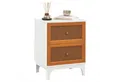 COSTWAY Nachttisch (1-St), Rattan Nachtschrank, mit 2 Schubladen, 46 x 33 x 59,5 cm
