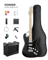 🎸Donner DST-80 E Gitarre mit Verstärker Tasche Solidbody Holzmaserung
