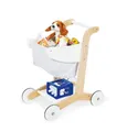 Pinolino® Spiel-Einkaufswagen Erna mit Stoffkorb & Rädern - Holzspielzeug in Weiß, (1-tlg), Fördert Motorik, Kreativität und soziale Fähigkeiten