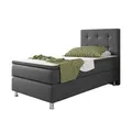 Boxspringbett - anthrazit - mit Topper - H3 - 90x200 cm