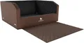 Knuffelwuff Cargo Hunde Transportbox fürs Auto Kofferraum 105 x 80 x 39cm Braun/Schwarz | Memory Foam Liegefläche | Hohe Schutzwände | Abnehmbarer Bezug & Kunstleder abwischbar | Gurtsystem kompatibel