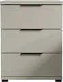 Nachtkommode SCHLAFKONTOR "Smilla Nachttisch, Nachtkonsole mit Schubkästen", beige (kaschmir, griffe schwarz), B:46cm H:61cm T:42cm