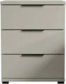 Schlafkontor Nachtkommode Smilla Nachttisch, Nachtkonsole mit Schubkästen, Korpus melaminbeschichtet, silberfarbige oder schwarze Griffe