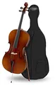 Classic Cantabile Student Cello 4/4 - gesperrte Fichtendecke - Boden, Zarge, Hals und Steg aus Ahorn - Griffbrett: Linde gebeizt - Wirbel und Sattel aus Ahorn, geschwärzt - inklusive Bogen und Tasche