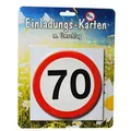 KULTFAKTOR GmbH 70. Geburtstag Einladungs-Karten mit Umschlag 6 Stück Weiss-rot 14cm Einheitsgröße