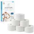 Health Press Sporttape - 6 Tape Rollen (3,8cm x 10m) - Sporttape weiß - reißbares Profi Sport Tape - Sport Tapeverband für alle Sportarten