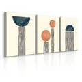 Leinwandbilder Set 3 Bilder 30x40 cm ABSTRAKTION Geometrische Muster Boho Stil
