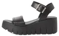 Tamaris Damen Sandalette mit Plateau und Keilabsatz 1-28712-42, Größe:41 EU, Farbe:Schwarz