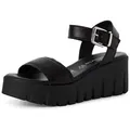 Tamaris Keilsandalette Sommerschuh, Riemchensandale mit modischer Plateausohle schwarz 41 EU