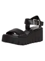 Tamaris Damen Sandalette mit Keilabsatz, schwarz, 41 EU