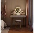 Vicco Schminktisch Edda, Weiß, 100 cm mit LED-Spiegel und Hocker (2-St)
