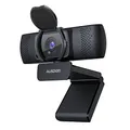 AUSDOM Webcam, Autofokus Webcam mit Mikrofon, Privatsphäre, Plug and Play USB Computer Web Kamera für Pro Streaming/Online Teaching/Video Calling/Zoom/Skype (Schwarz-1080P)