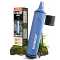 Bachgold Strohhalm Wasserfilter Outdoor Survival – Entfernt 99,99% Viren, Bakterien & Protozoen – 2-Stufen Elektroadsorption mit 70 cm Schlauch – Ultraleicht, für Camping, Wandern & Notfall, Blau