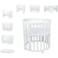 BABYBETT WHITE OVAL 7in1 mit Matratze