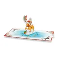 paperdora® 3D Pop-Up-Karte „Weihnachten“ mit Umschlag und Wachssiegel - Karte Glückwunschkarte Grußkarte Geschenkkarte Geschenk Gutschein