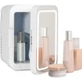 Puluomis Mini Kühlschrank 4L mit LED Spiegel tragbar für Kosmetik, Kühlbox Warmbox weiß - Weiß
