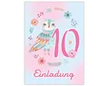 Junapack 12 Einladungskarten zum 10. Kindergeburtstag Einladung zum zehnten Geburtstag Mädchen Eule
