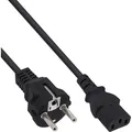InLine 16651N Netzkabel, Schutzkontakt gerade auf Kaltgerätestecker C13, 0,22m, schwarz