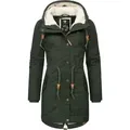 Ragwear Winterjacke YM-Canny stylischer Damen Kurzmantel Parka mit Kapuze grün 5XL (50)