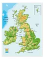 Posterlounge Poster Editors Choice, Topografische Karte von Großbritannien und Irland (Englisch), Wohnzimmer Illustration