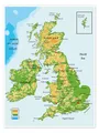 Poster Topografische Karte von Großbritannien und Irland (Englisch)