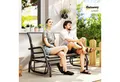 Outsunny Gartenbank mit Schaukelmechanismus, bis 200 kg belastbar (Gartenschaukel, 1-St., 2-Sitzer Schaukelstuhl), für Garten, Terrasse, Veranda 120 x 70 x 85 cm Beige