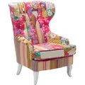 Beliani Sessel, Weiß, Braun, Pink, Mehrfarbig, Textil, 1-Sitzer, 70x100x80 cm, Wohnzimmer, Sessel, Polstersessel