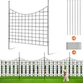 VEVOR 5er-Set Dekorativer Gartenzaun 75x93cm Metallzaun aus Kohlenstoffstahl Steckzaun 6,38cm Spike-Abstand Hundezaun Gitterzaun Beetzaun Zaun Metall Zaunelementen inkl. Befestigungsmaterial