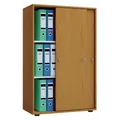 VCM Büroschrank "Lona XL mit Schiebetüren", BxHxL: 37 x 110 x 70 cm, Holzwerkstoff - braun
