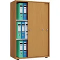 VCM Büroschrank, Buche, XL, mit Schiebetüren