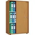 VCM Schiebetürenschrank Lona XL, Holz, abschließbar, 70 x 110 x 40cm, buche