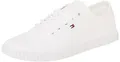 TOMMY HILFIGER Damen Cupsole Sneaker Canvas Lace Up Elegant, Weiß (White), 37