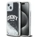 DKNY Liquid Glitter Big Logo Case für Apple iPhone 13 / 14 / 15 Schwarz /Glitzer