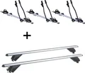 3xFahrradträger SAGITTAR + Alu Dachträger RB003 kompatibel mit für Opel Astra H Kombi (5Türer) 2007-2011
