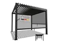 Juskys Lamellendach Tahiti 3x3 m inkl. 2x Seitenwand 3 m - Stahl Pergola - Terrassenüberdachung stabil - Anthrazit