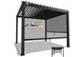 Juskys Terrassendach Tahiti, BxT: 300x300 cm, Lamellendach, Pergola für Garten, inkl. Seitenwand 3m