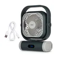 MEDION Camping Ventilator E10 TF 20W 5 Geschwindigkeitsstufen Oszillation grau