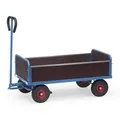 Fetra Handwagen mit 4 Wänden Vollgummibereifung, 1000x550 mm Ladefläche 500kg Tragkraft