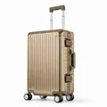 100% Aluminium Luxus Handgepäck Koffer Hartschale TSA Alu-Rahmen Zipperless Gold