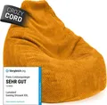 LUMALAND Sitzsack GIANT aus der Cord-Reihe, 135 x 100 cm - Bezug soft & waschbar - Senfgelb
