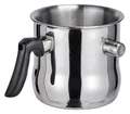 Spetebo Edelstahl Wasserbad- und Simmertopf 1,2 Liter - Milchtopf doppelwandig - Edelstahltopf zum erwärmen von Milch Schmelztopf mit Flötenkessel Funktion