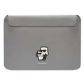 KARL LAGERFELD Saffiano Karl & Choupette 14" Silber Tablettenhülle - Schutzhülle für Tablets (14 Zoll) und Notebooks - Magnetisch, Saffiano-Leder, Logo-Design - Modern - Erwachsener