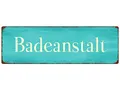 INTERLUXE Metallschild Made in Germany Türschild BADEANSTALT Schwimmbad Pool Badezimmer Baden Deko