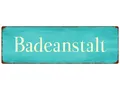 METALLSCHILD Türschild BADEANSTALT Schwimmbad Badezimmer Geschenk Baden Deko