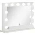 HOMCOM Hollywood Spiegel Eisen Glas MDF Weiß 80L x 60B x 20H cm